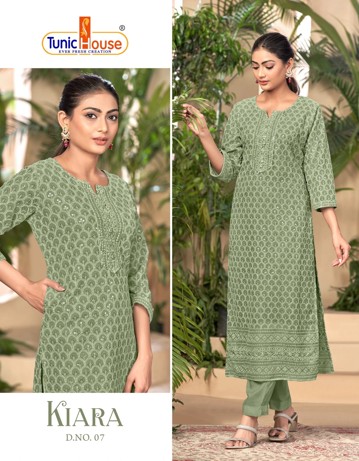 Tunic House Kiara Georgette Wholesale Chikankari Kurtis Catalog — Wholesale Kurtis, MPA wholesale from Surat - Gallery Image 8
